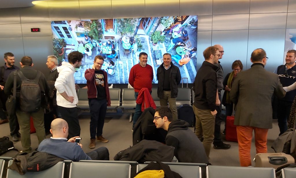 See Far team members at the airport of Athens - Smart glasses